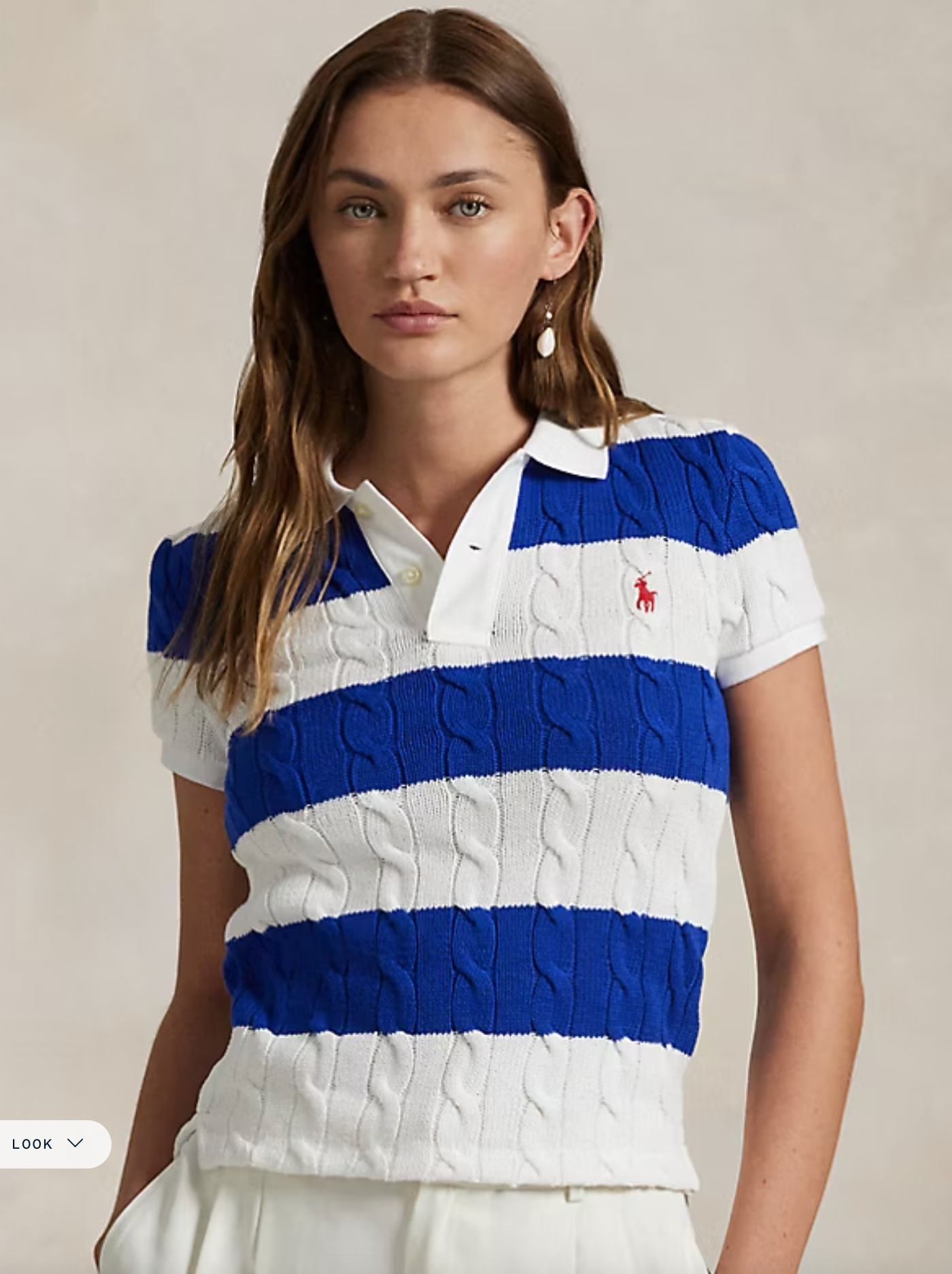 Polo Ralph Lauren Slim Fit Cable-Knit Polo Shirt size S