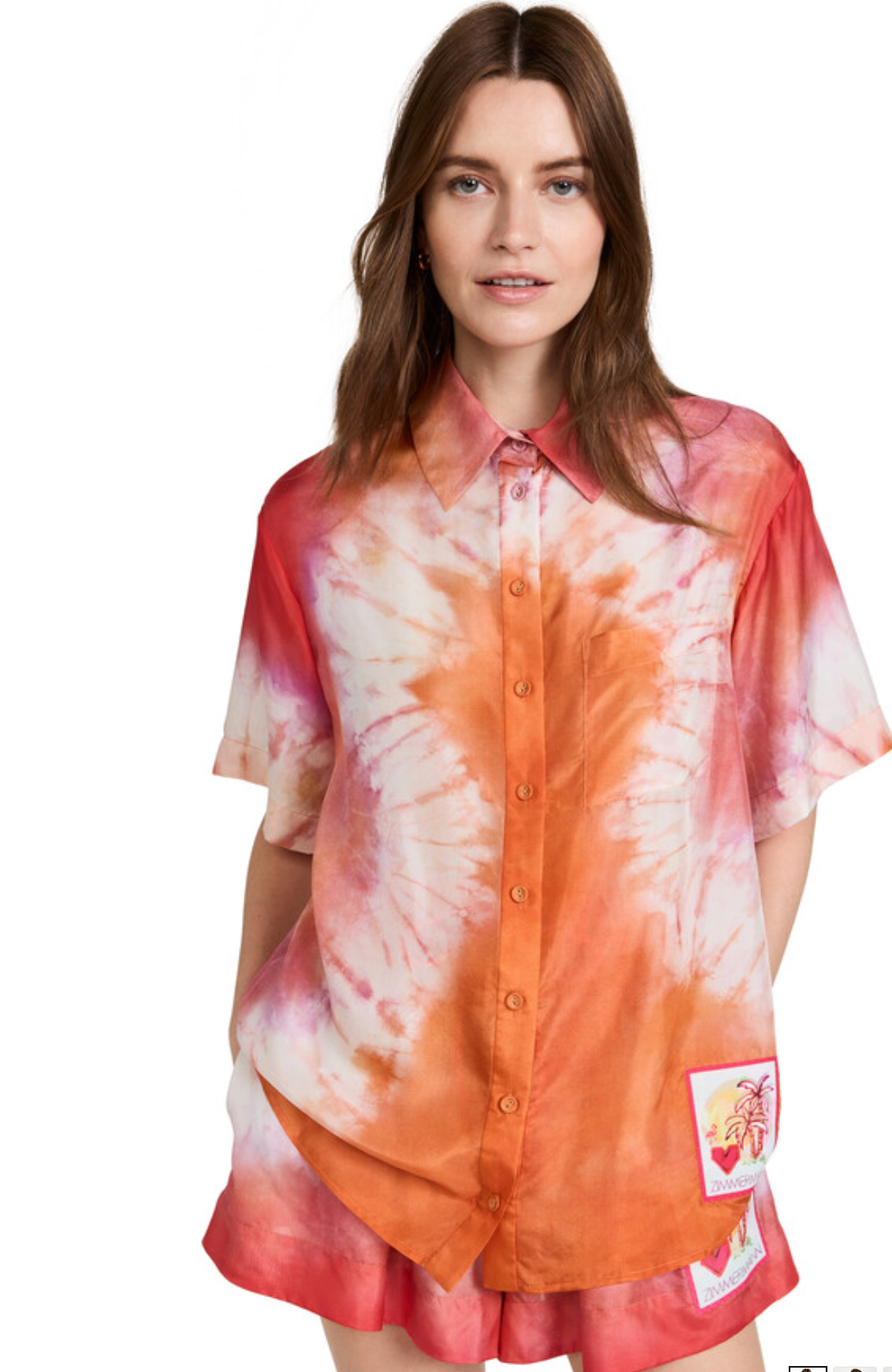 Zimmermann Violet Tie Dye Shirt and Shorts Set size 1 US 6