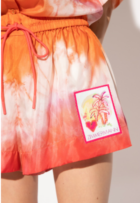 Zimmermann Violet Tie Dye Shirt and Shorts Set size 1 US 6
