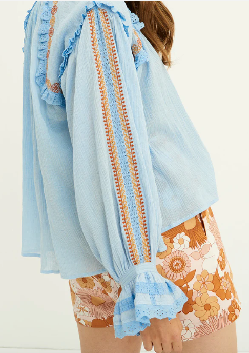 Antik Batik Blouse with crêpe effect size XS