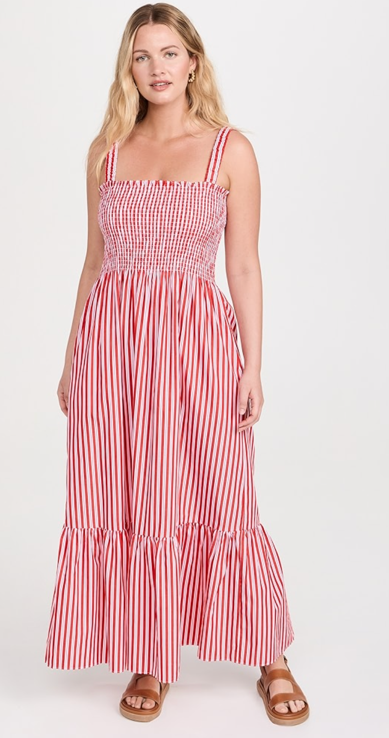 Hill House Anjuli Red Stripe Dress size M