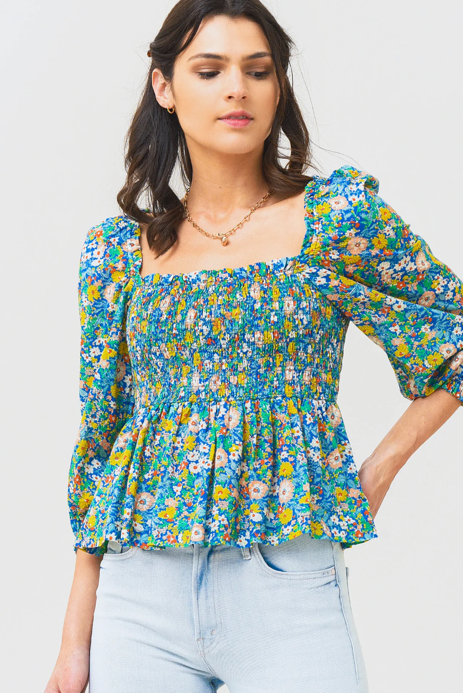 Trovata Birds of Paradis Alize Blouse in Basil size S