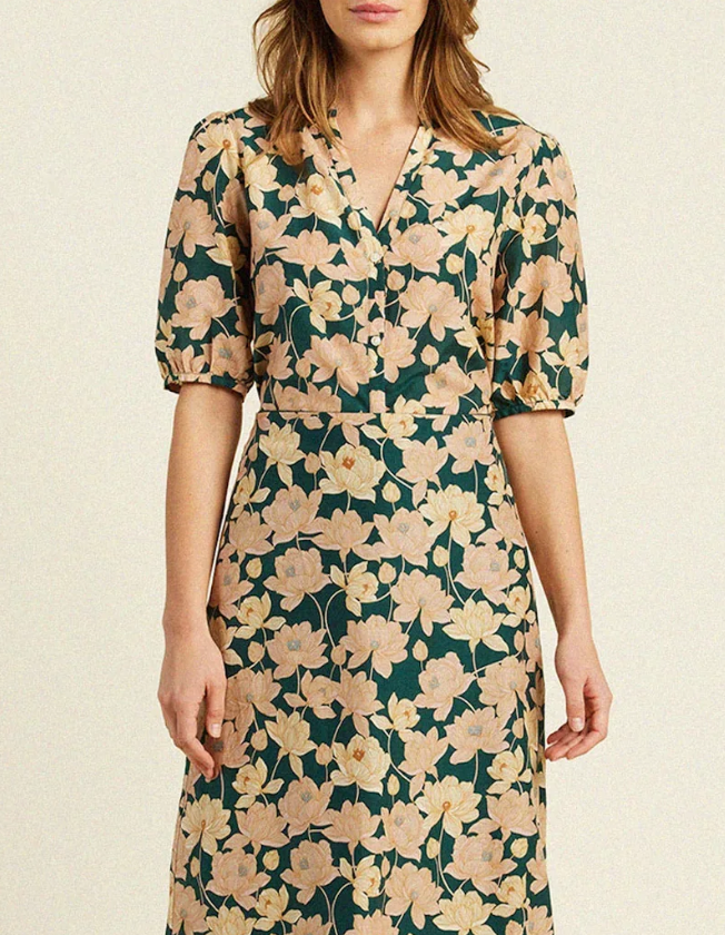 Trovata Birds of Paradis Dakota Blouse Jasper Twilight size M