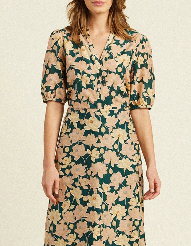 Trovata Birds of Paradis Dakota Blouse Jasper Twilight size M