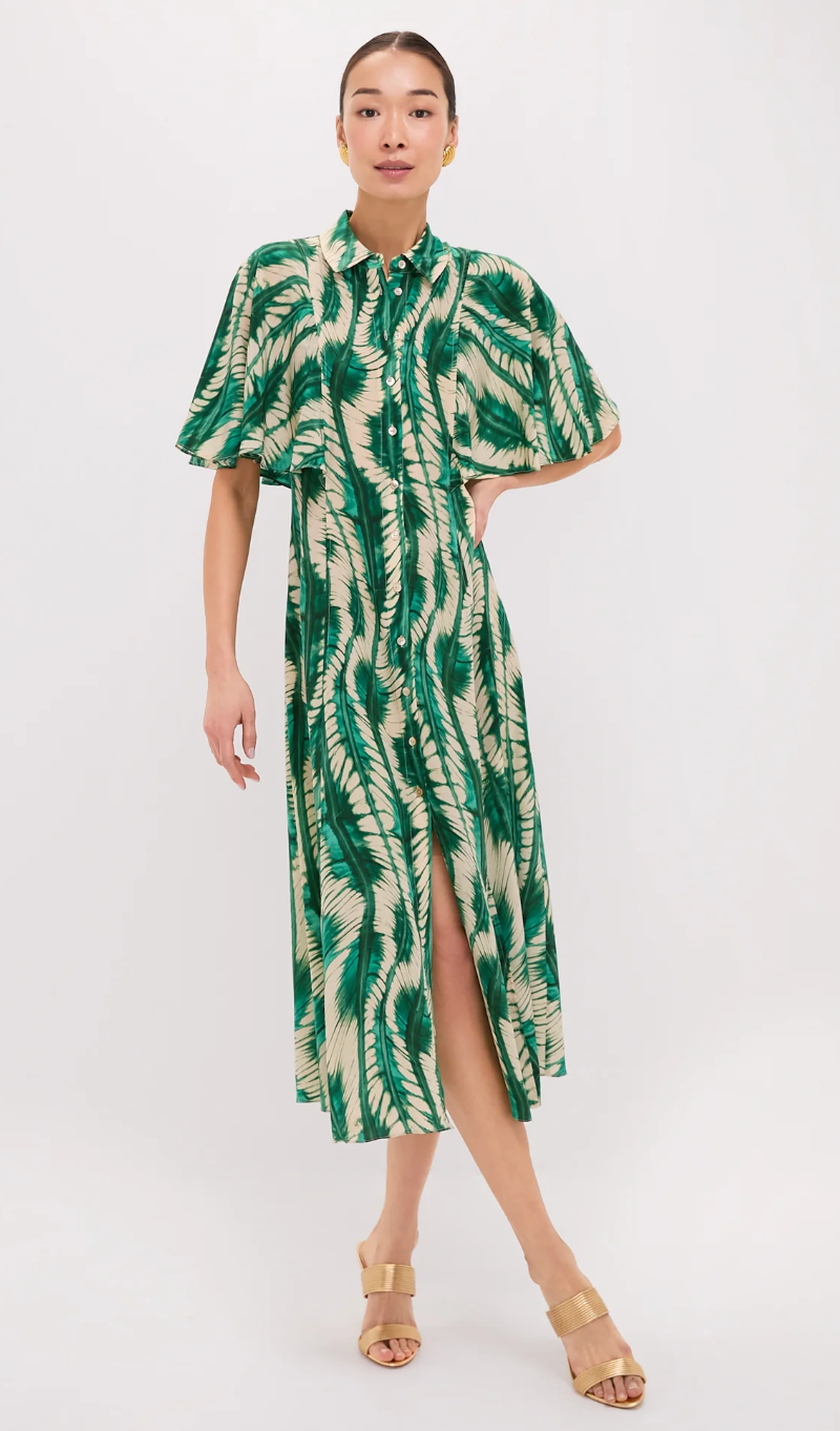 Ulla Johnson Silhouette Silk Dress in Acacia size 6