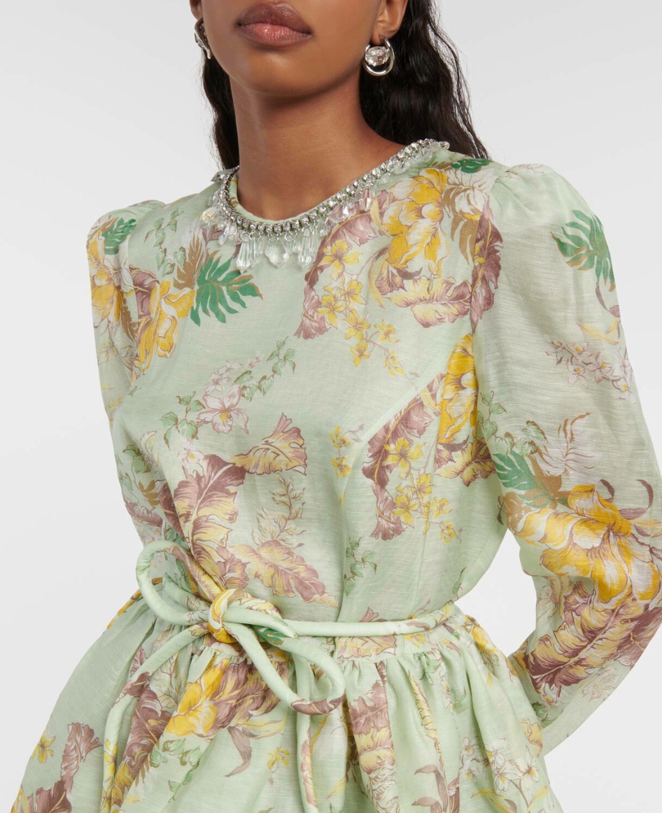 Zimmermann Matchmaker Mint Tropical Floral Dress size US 6