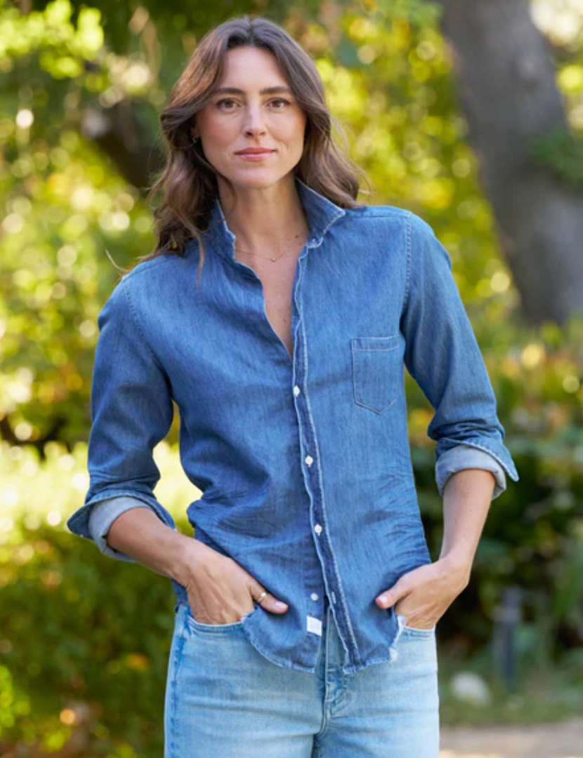 Frank and Eileen Barry Denim Button Down Shirt size XS