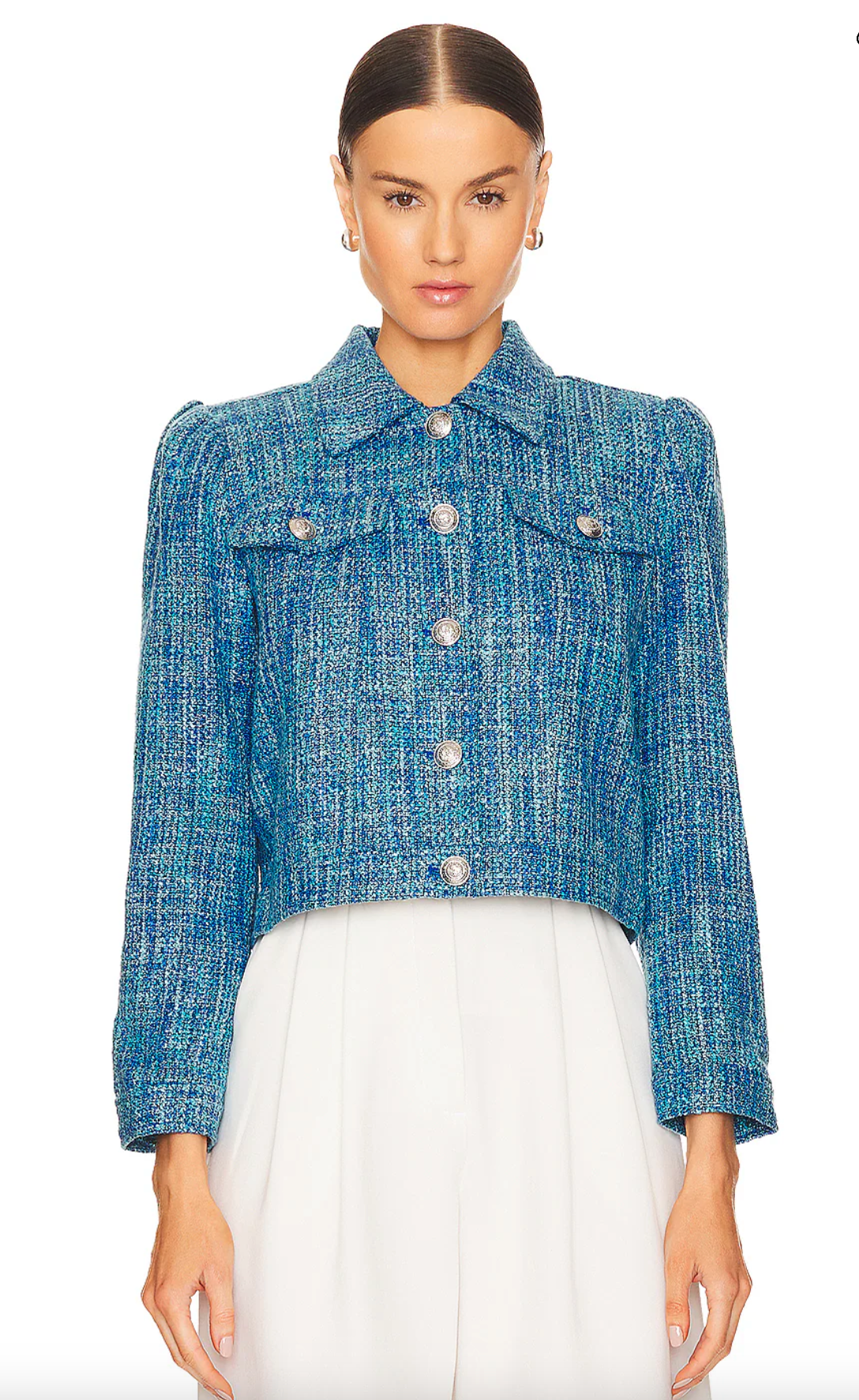 L'Agence Kasey Bracelet Sleeve Tweed Jacket size S