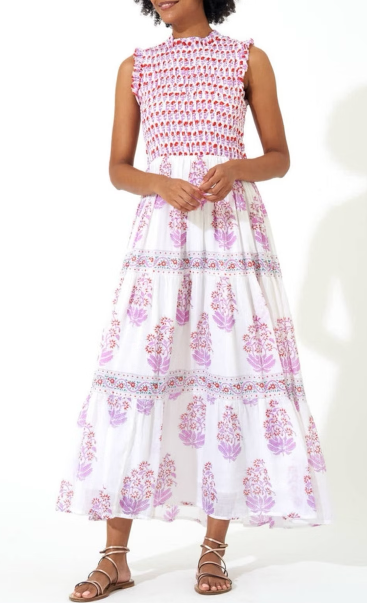 Oliphant Smocked Maxi Dress size XS
