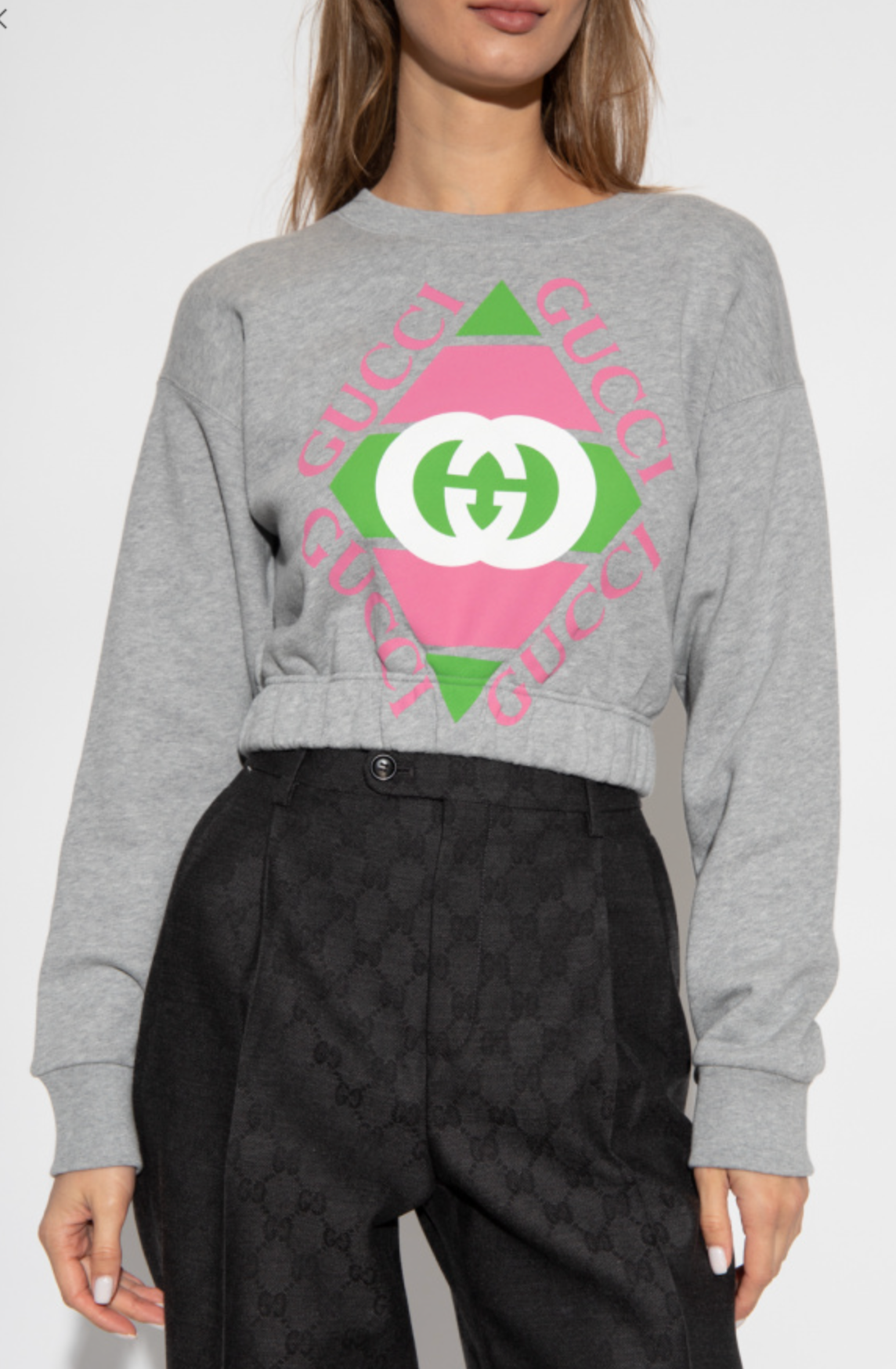 Gucci Rhombus Logo Cropped Sweatshirt size XS