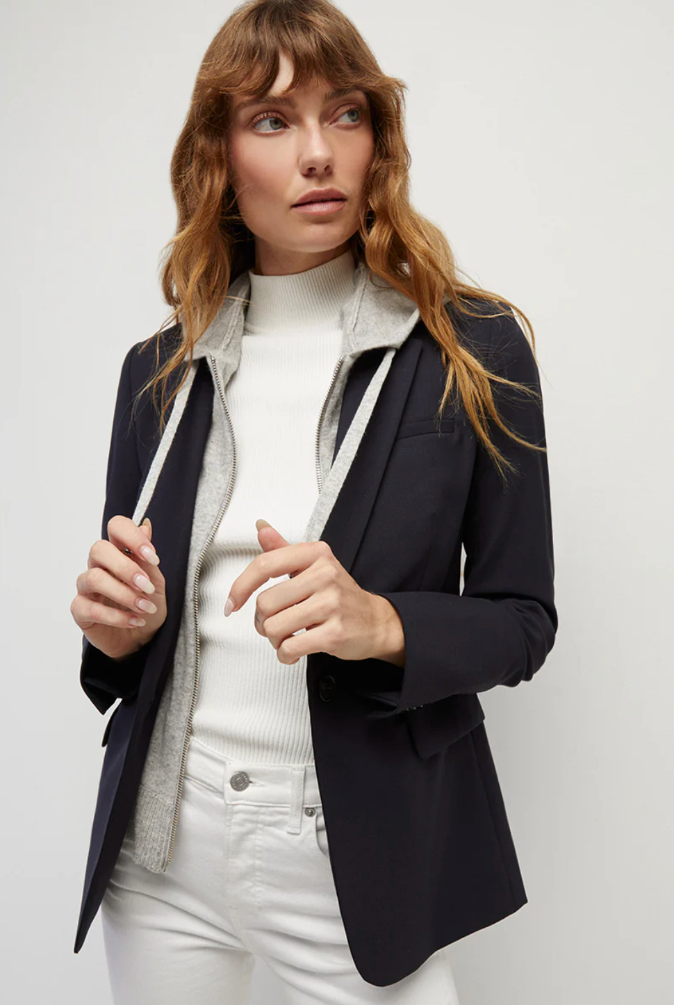 Veronica Beard Cashmere Dickey Hoodie size 00-14