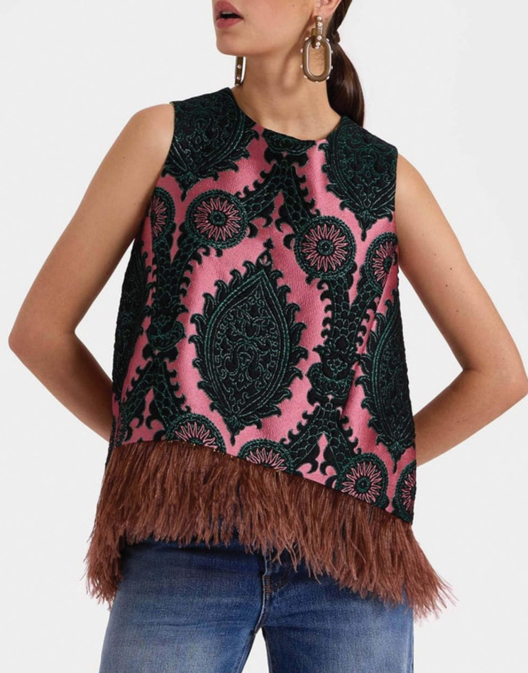 La Double J La Scala Feather Top size M