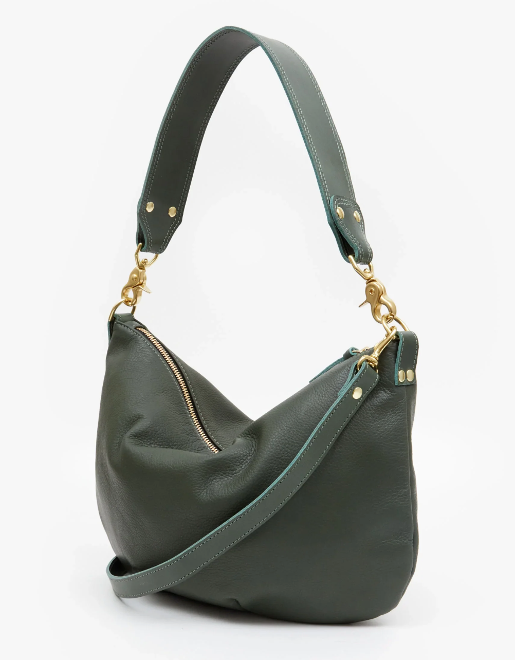 Clare V Moyen Messenger Olive Green
