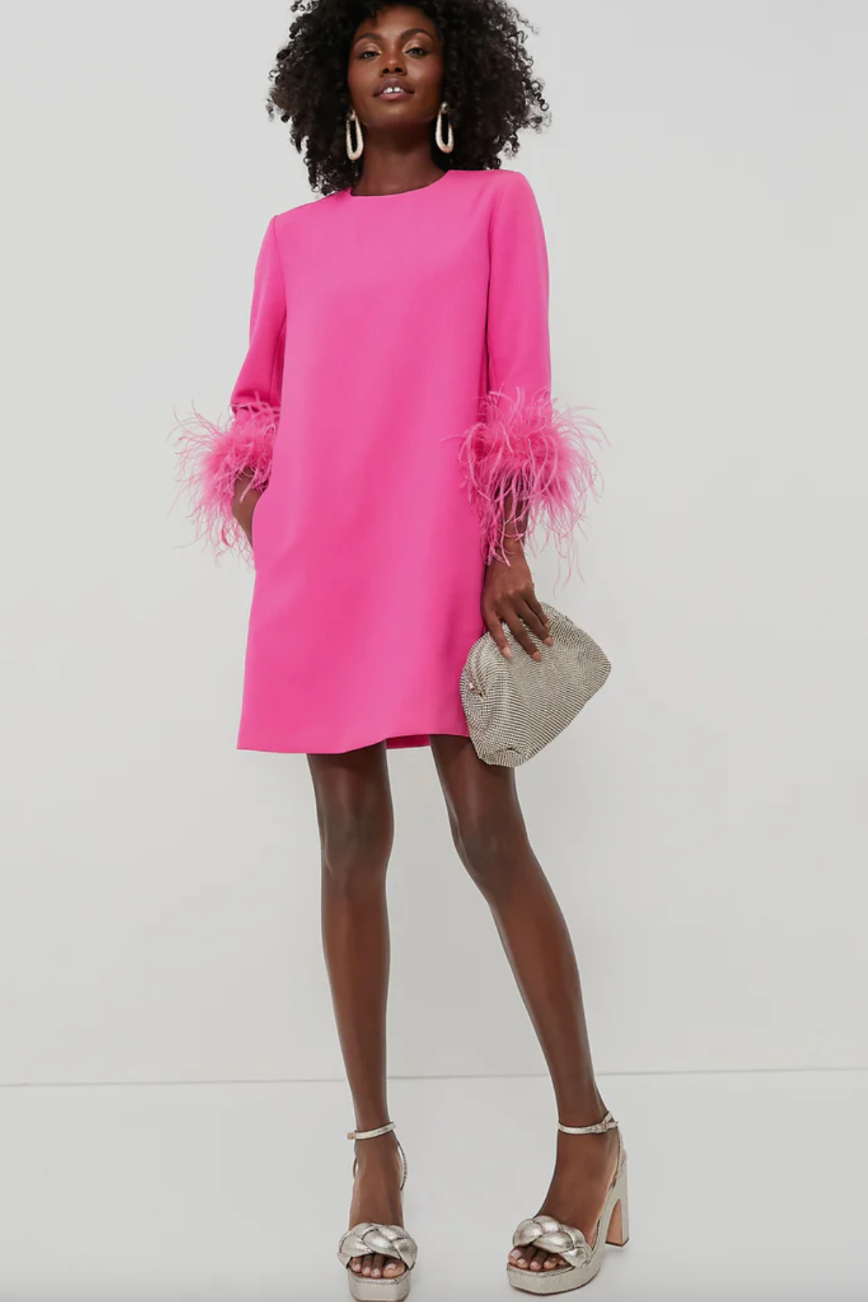 Tuckernuck Hot Pink Feather Mod Mary Dress size M
