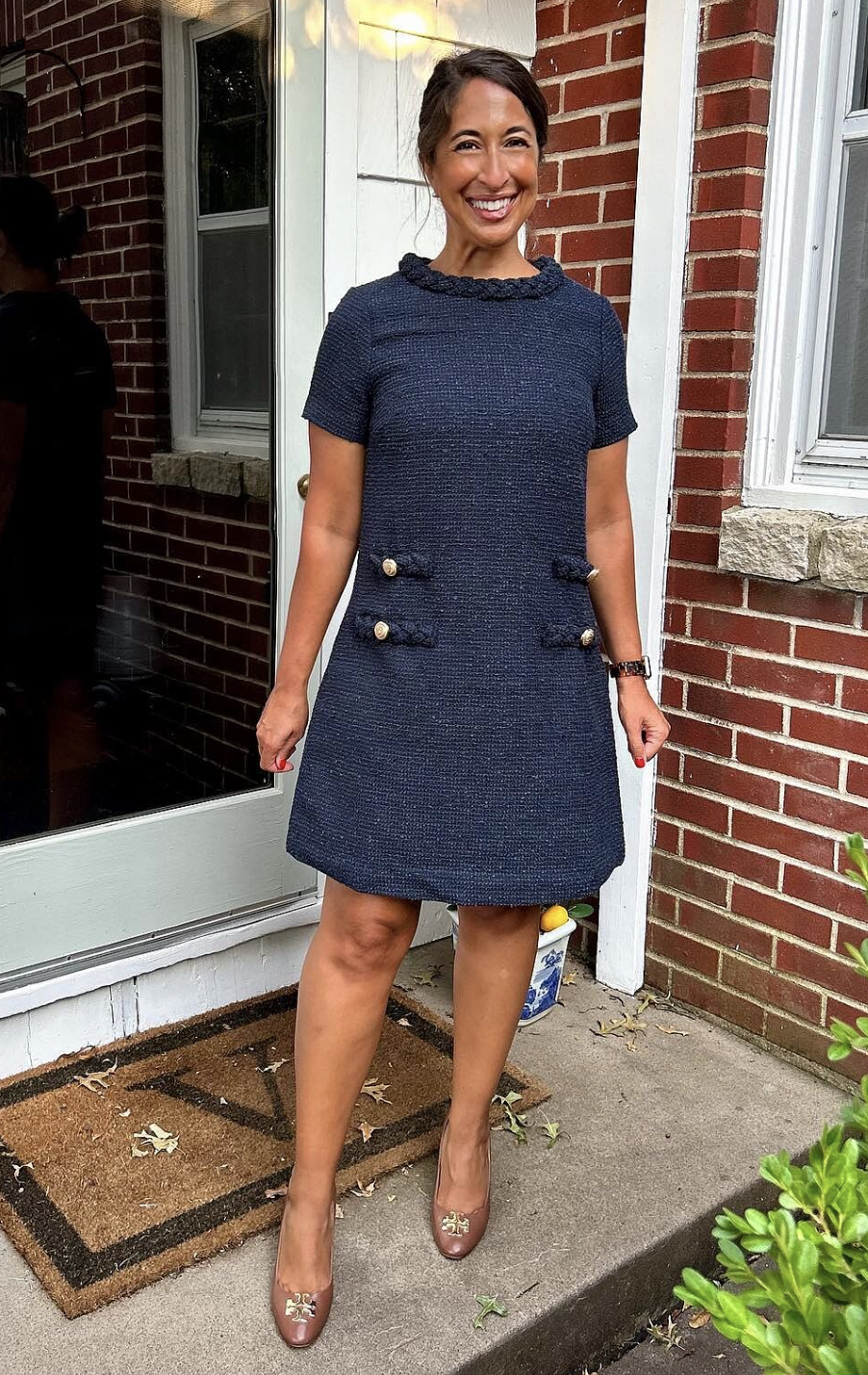 Tuckernuck Jackie Tweed Dress Navy Blue size XL