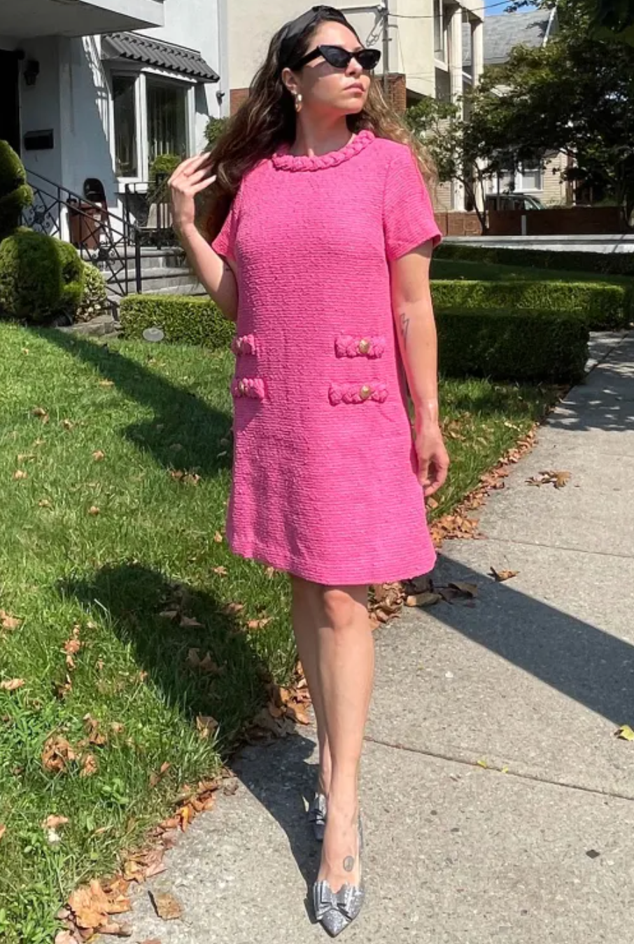 Tuckernuck Pink Tweed Jackie Mini Dress size XS