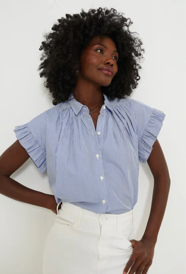 Trovata Birds of Paradis Marianne B Ruffle Sleeve Shirt size S
