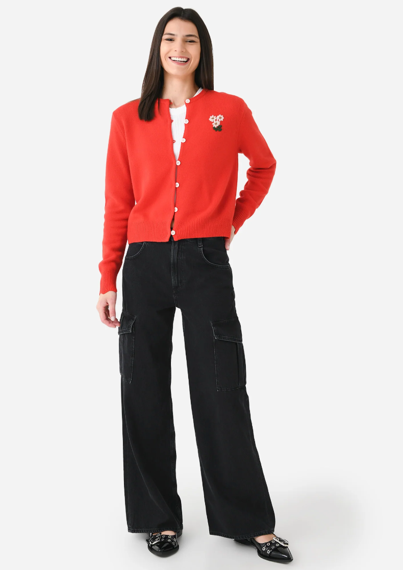 Trovata Birds of Paradis Loretta Cashmere Cardigan size M