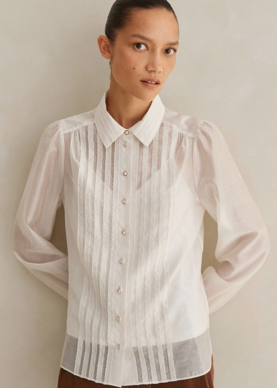 Me+Em Scallop Pleat Detail Blouse Top size 12