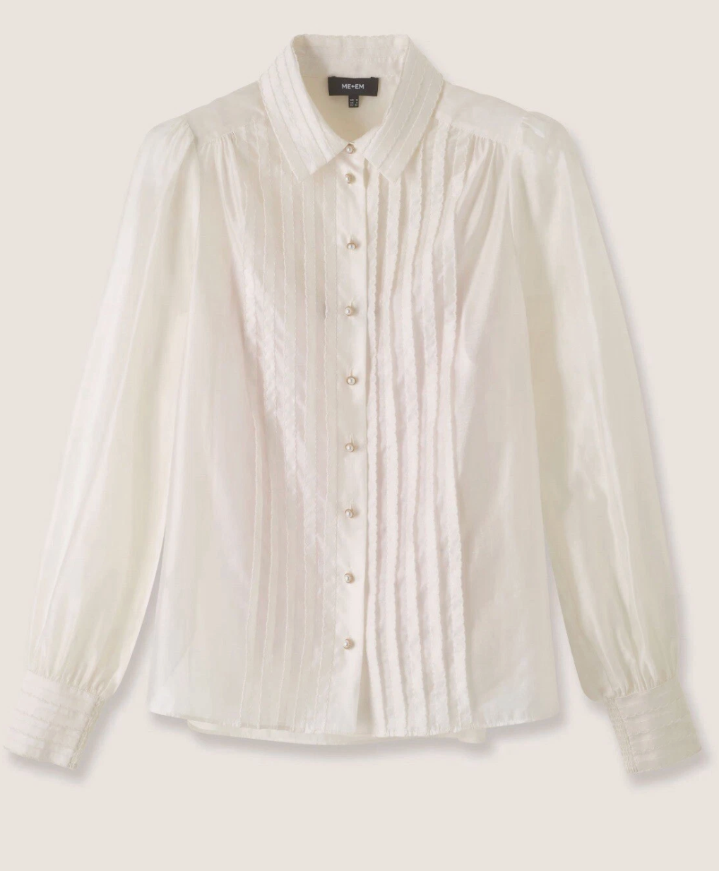 Me+Em Scallop Pleat Detail Blouse Top size 12