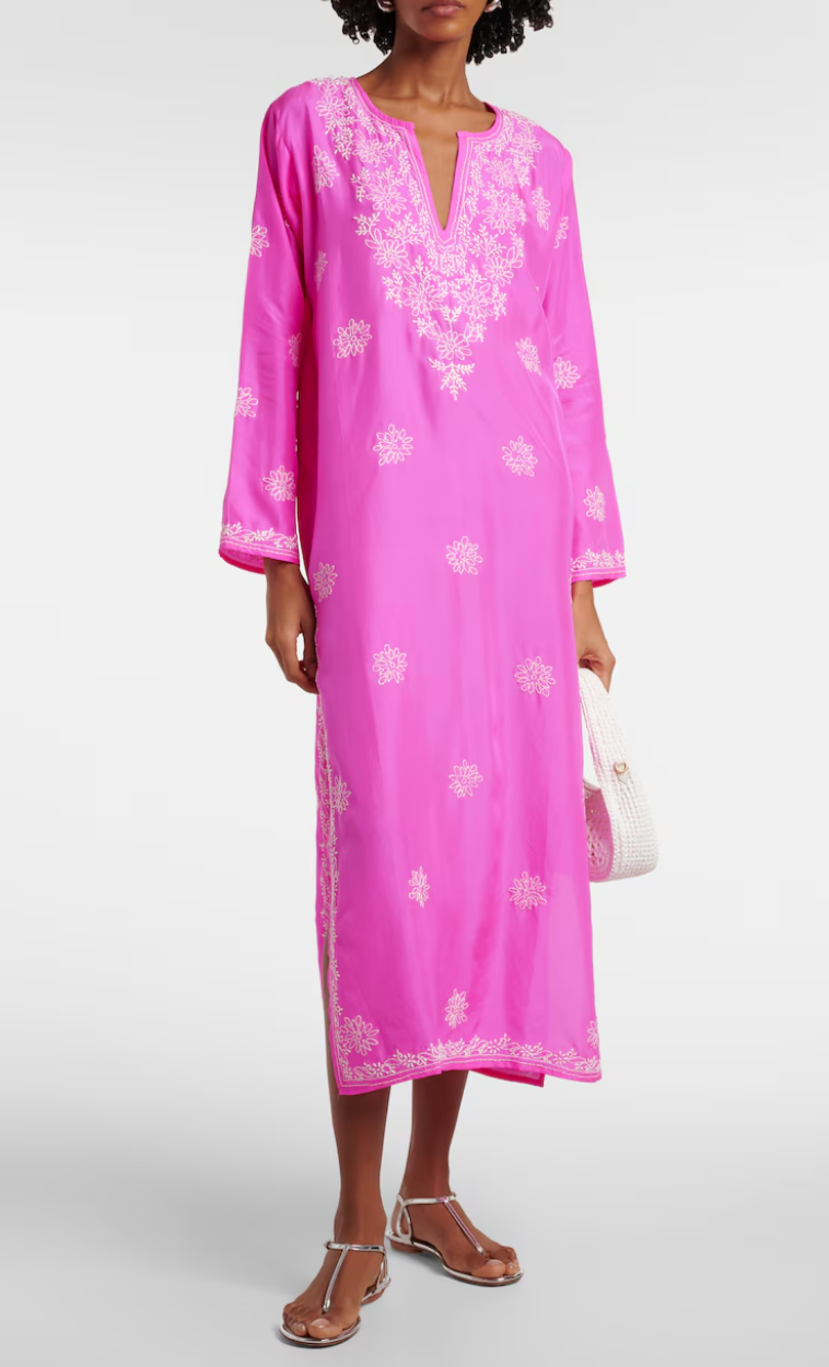 Juliet Dunn Embroidered silk kaftan size 2 (6/8)