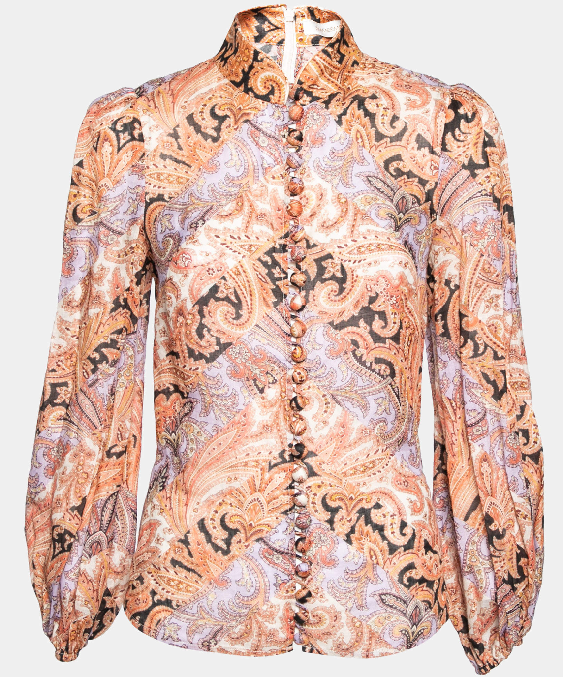 Zimmermann Multicolor Paisley Printed Ramie Voile Blouse size US 8