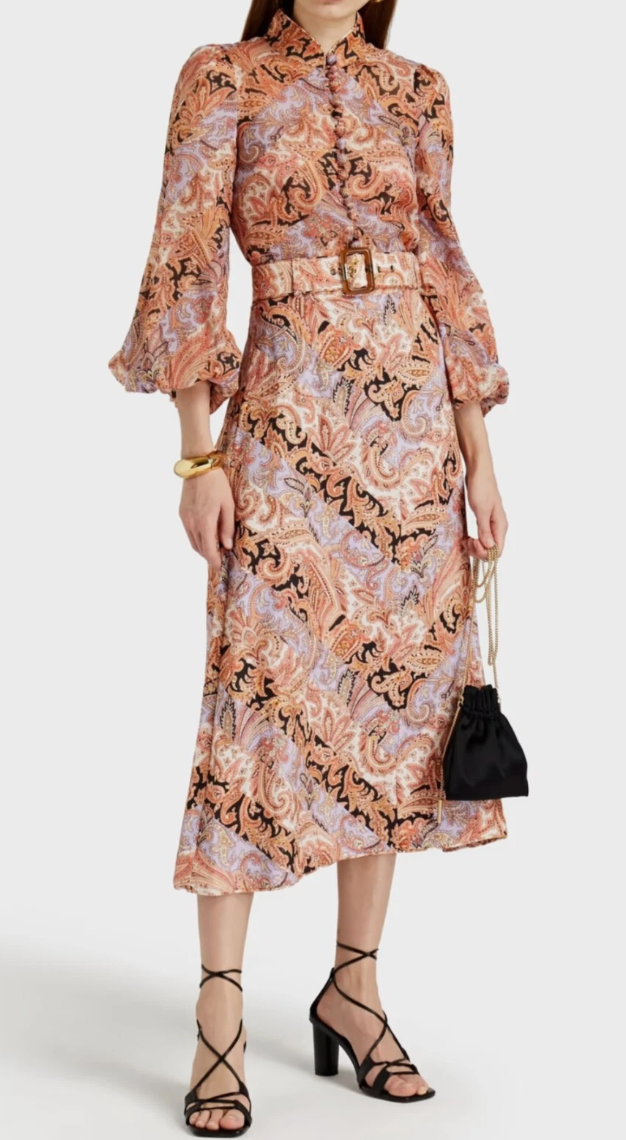 Zimmermann Multicolor Paisley Printed Ramie Voile Blouse size US 8