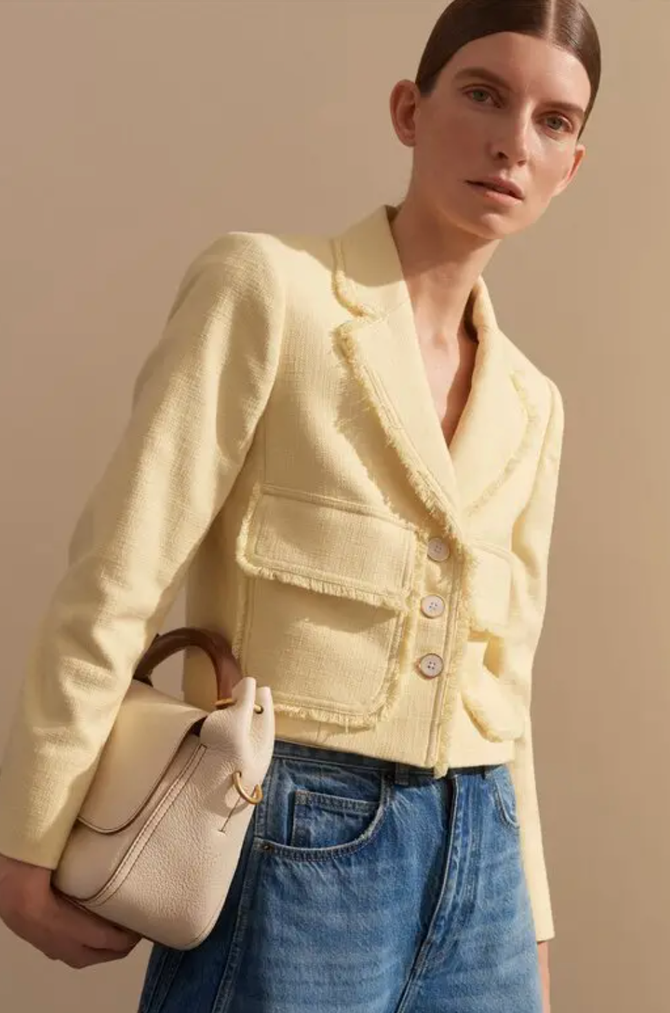 ME+EM Textured Cotton-Blend Crop Jacket size 12