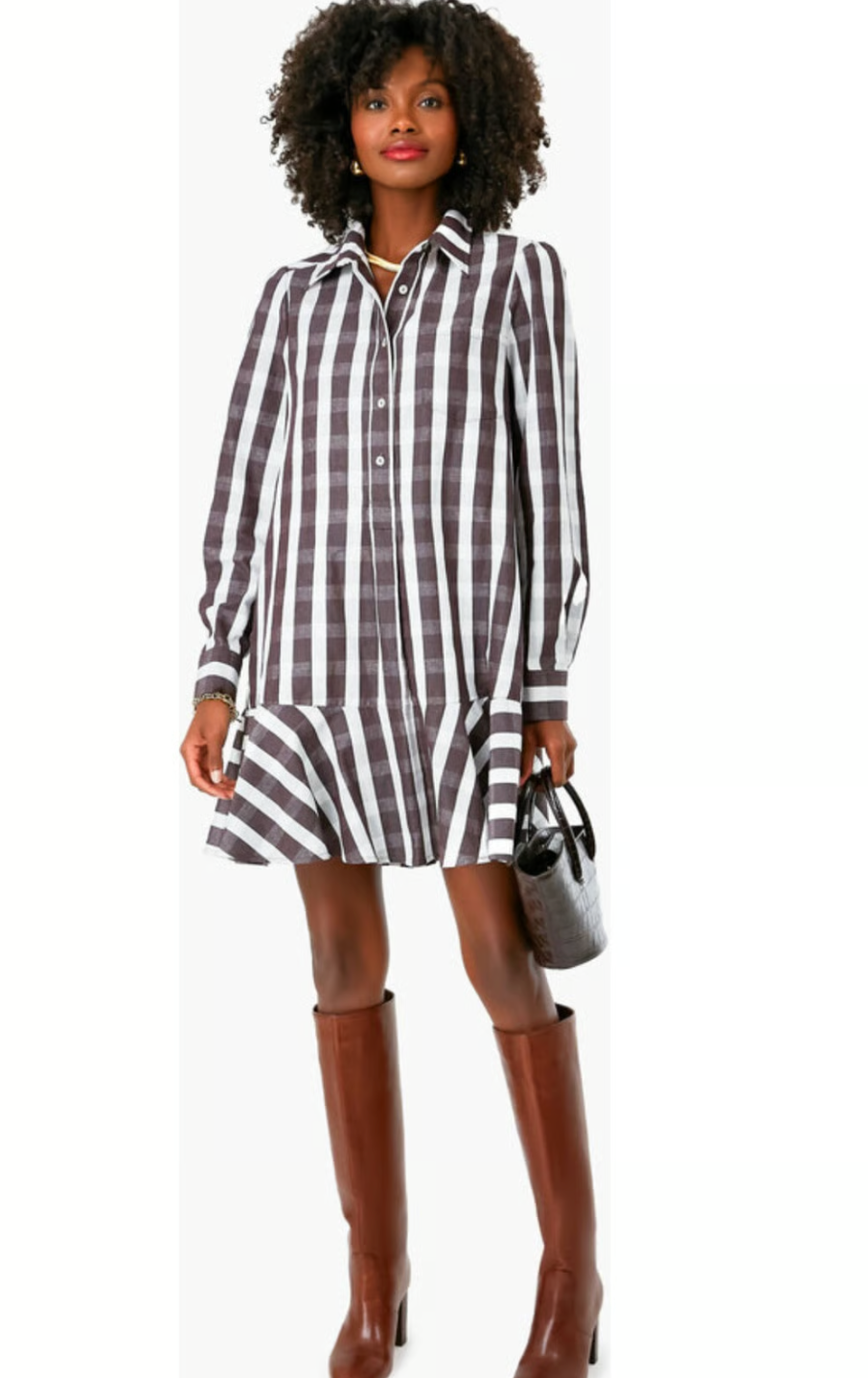 Tuckernuck Espresso Check Callahan Dress size L