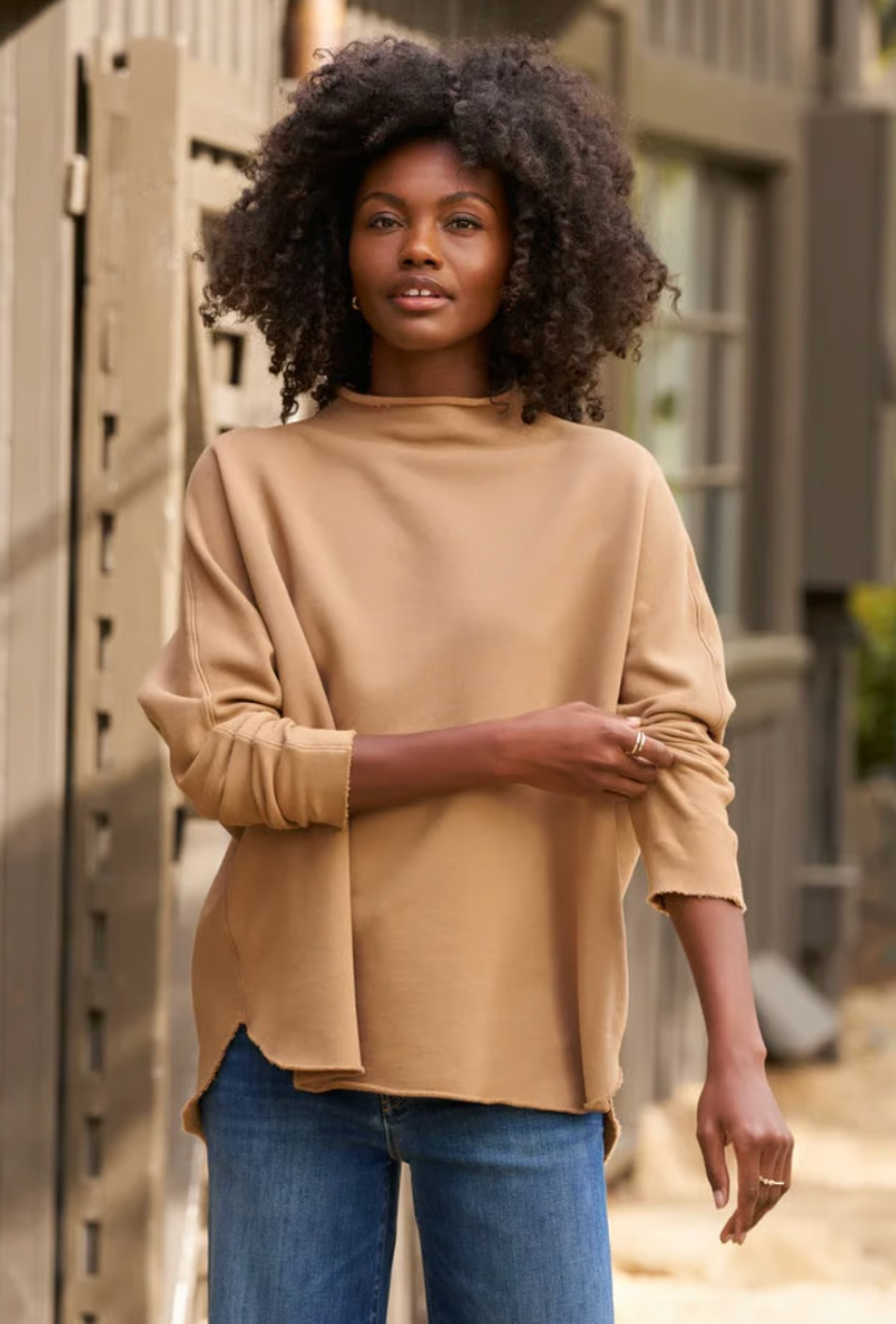Frank and Eileen Effie Funnel Neck Capelet Sweatshirt size M