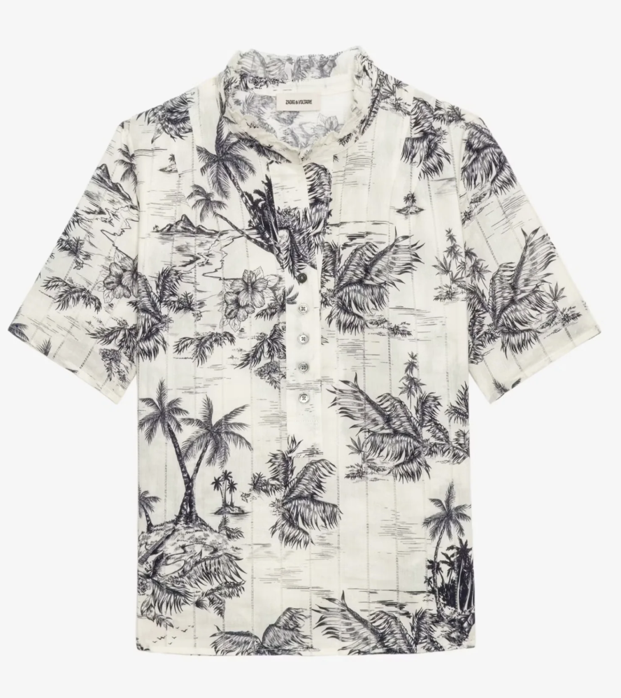 Zadig & Voltaire Topher Coton Tropical Island Top size S