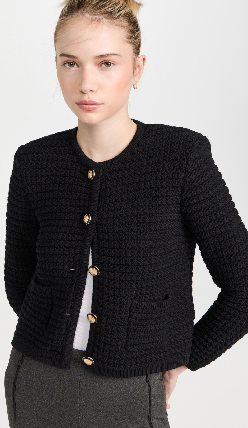 Ba&sh Gilet Gaspard Cardigan Navy Blue size XS