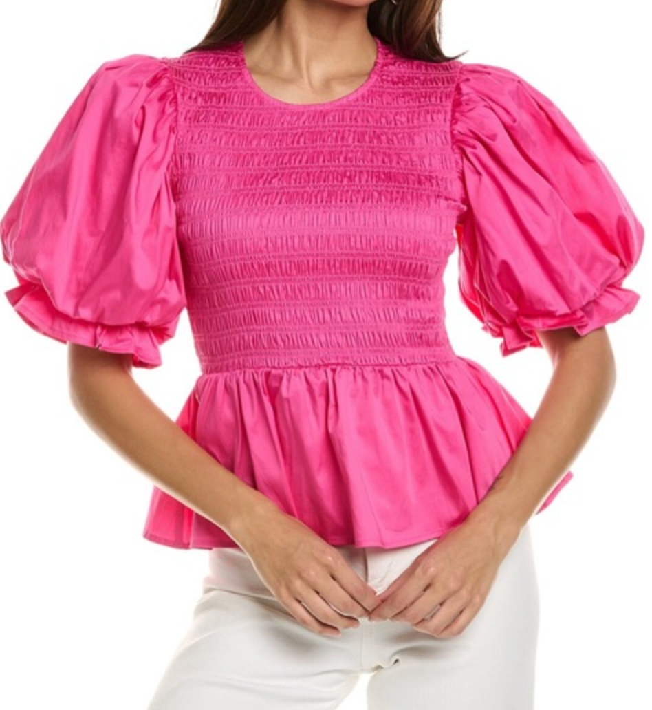Crosby by Mollie Burch Sloan Top Oh So Hot Pink size M