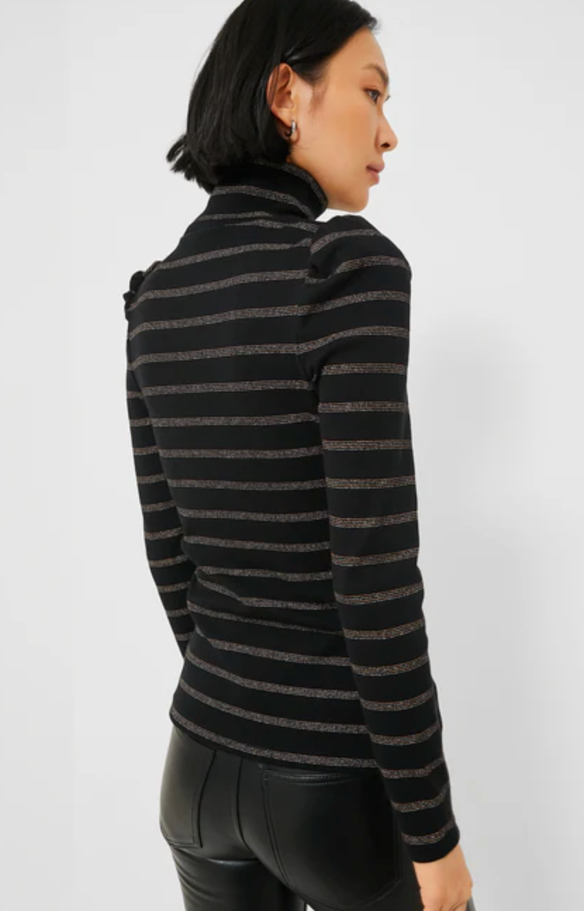 Veronica Beard Striped Cedar Turtleneck Top size S