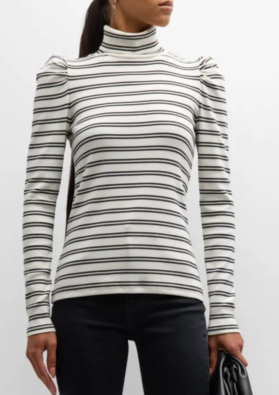 Veronica Beard Cedar Puff Sleeve Turtleneck Top size XS