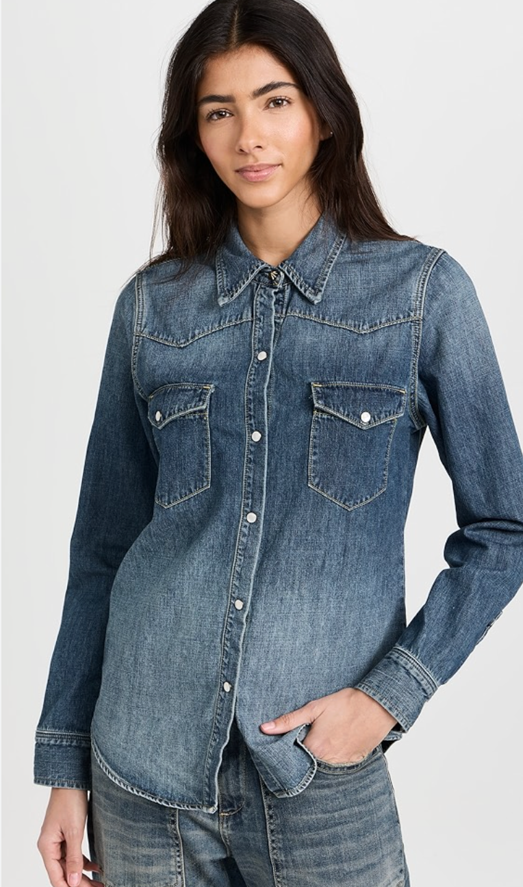 Nili Lotan Travis Denim Shirt size S