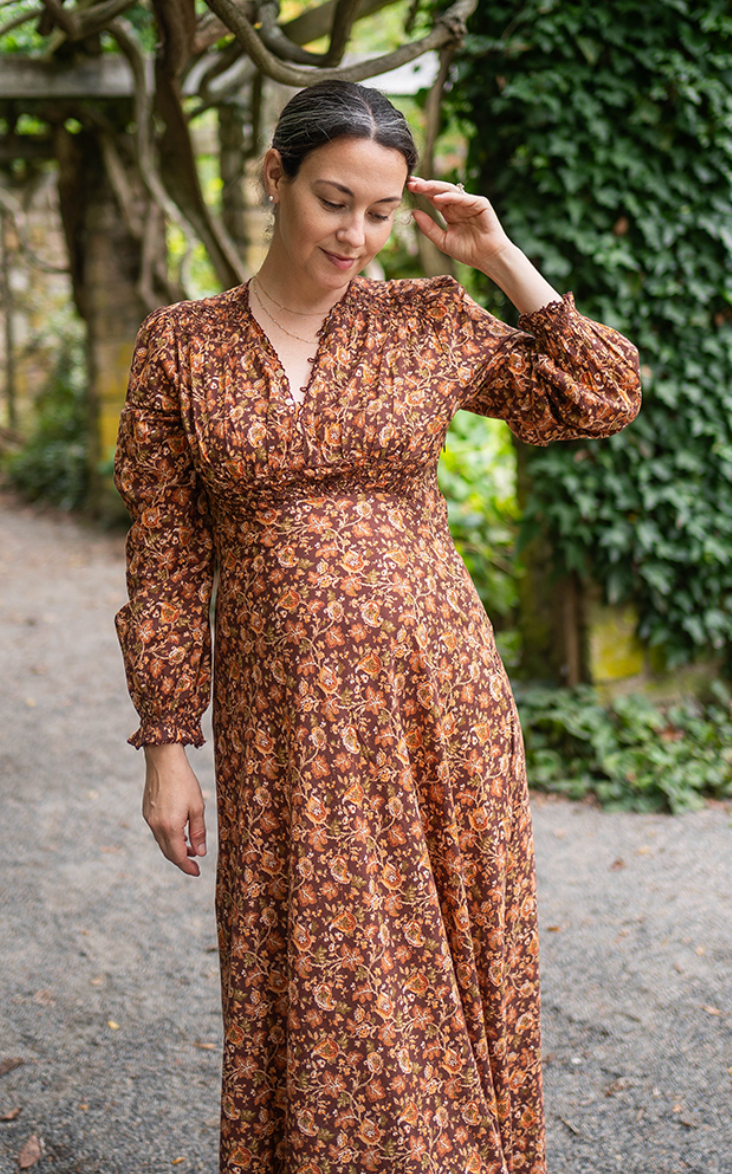 Doen Milana Autumn Floral Midi Dress size S