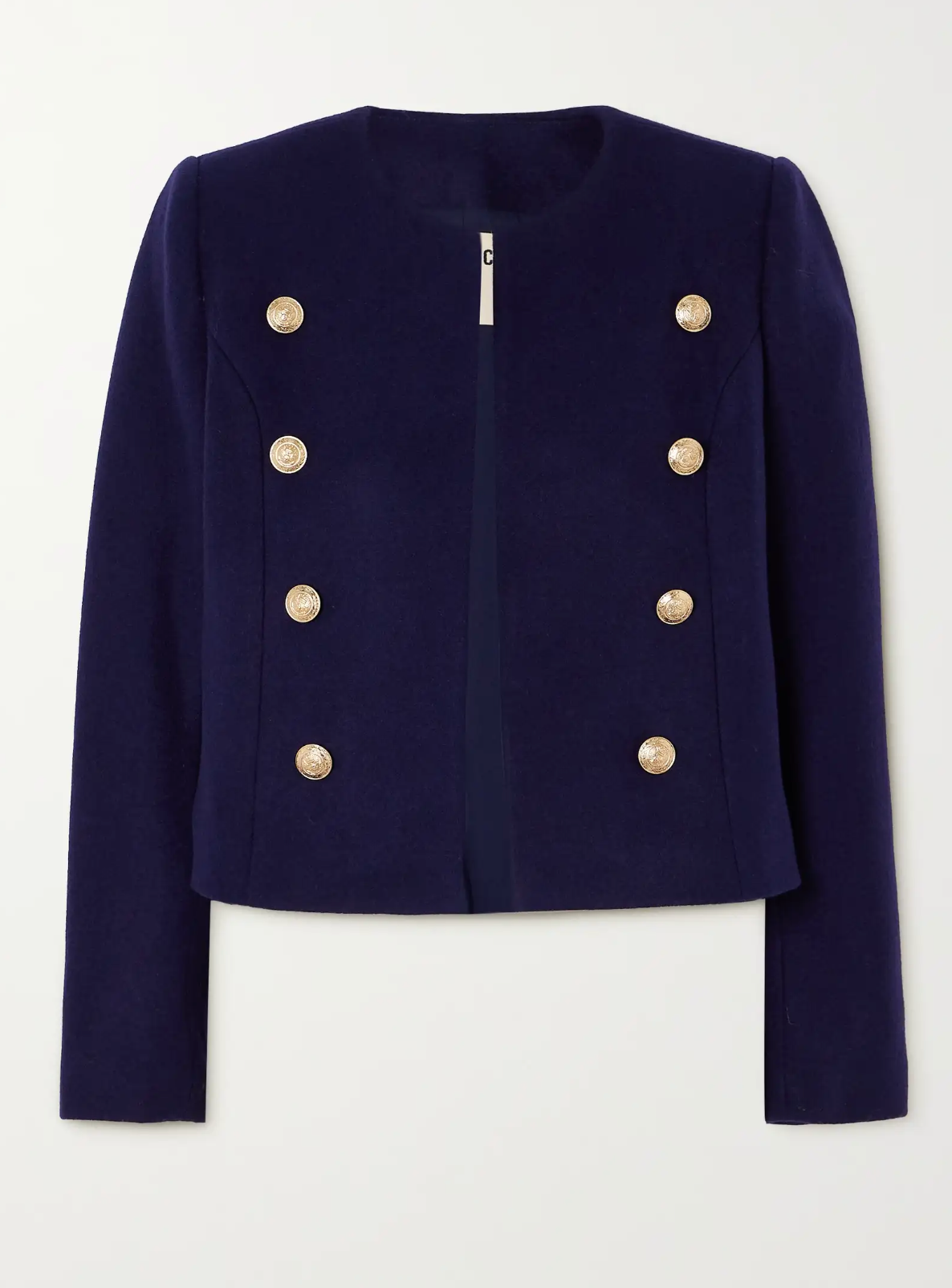 L'Agence True Button-Embellished Wool-Blend Blazer size 4