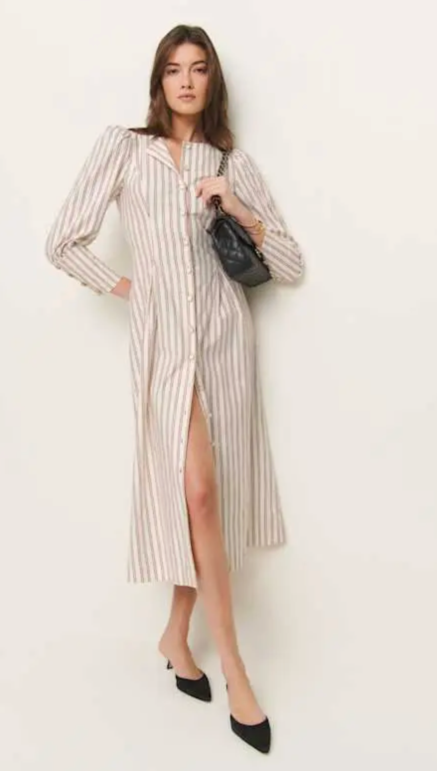Reformation Halia Midi Dress in August Stripe size 4