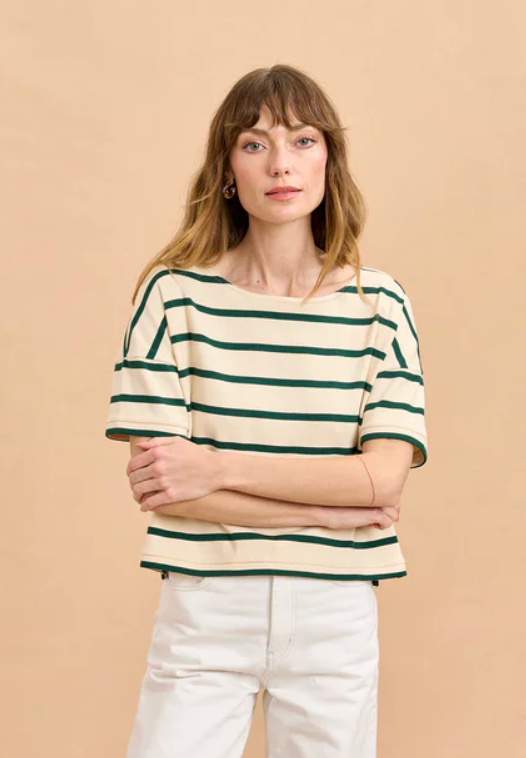 La Ligne Short Sleeve Breton Tee size M