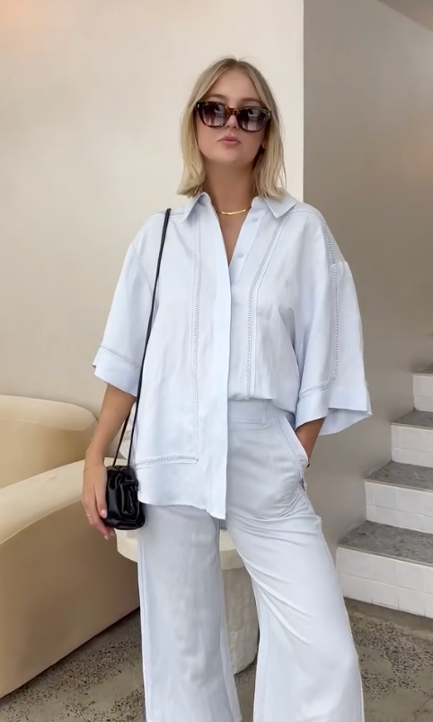 Camilla and Marc Fortuna Shirt in Ice Blue size 4