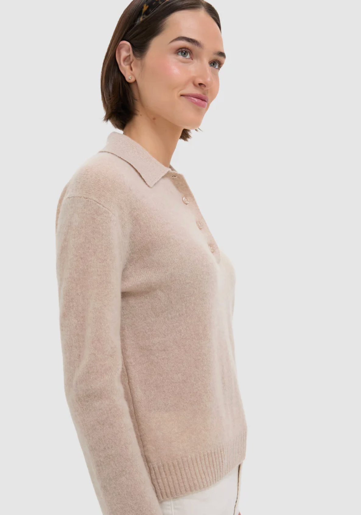 Tuckernuck Sandstone Cashmere Cassidy Polo Sweater size XXL