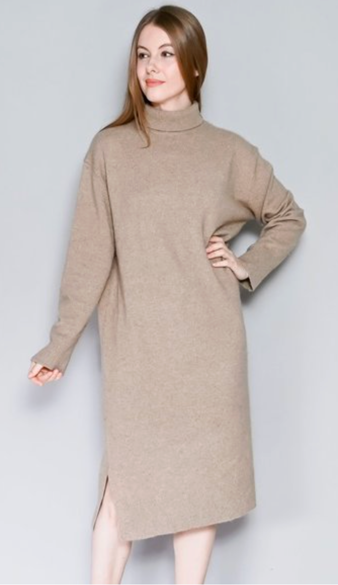 Tory Burch Cashmere Sweater Dress In Natural Heather size XL