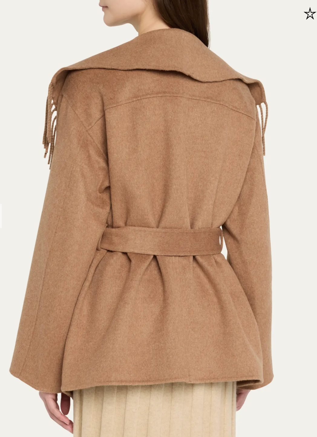 Simkhai Rowen Fringe Belted Wool-Blend Jacket size S