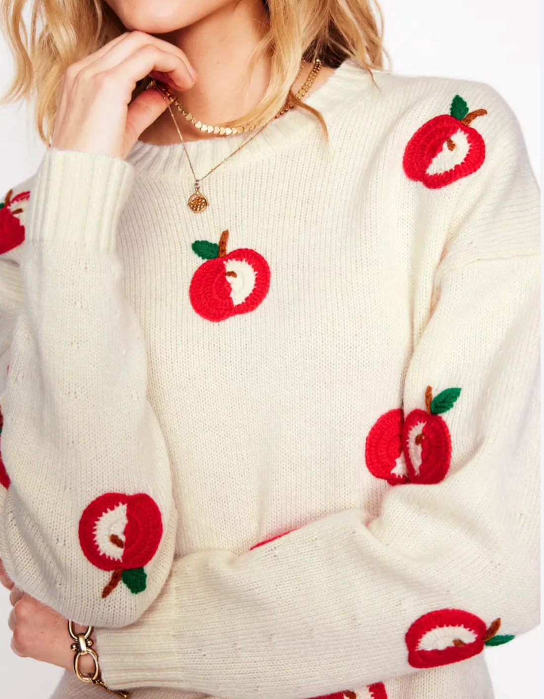 Boden Natalie Embroidered Jumper Sweater size S