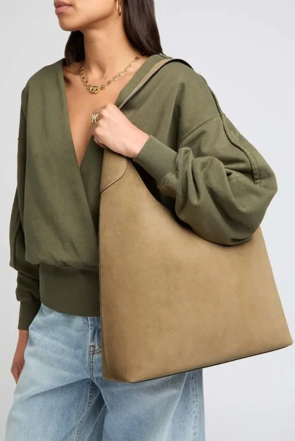 Coach Suede Brooklyn Shoulder 39 Bag in Sand
