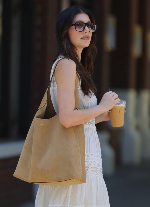 Coach Suede Brooklyn Shoulder 39 Bag in Sand