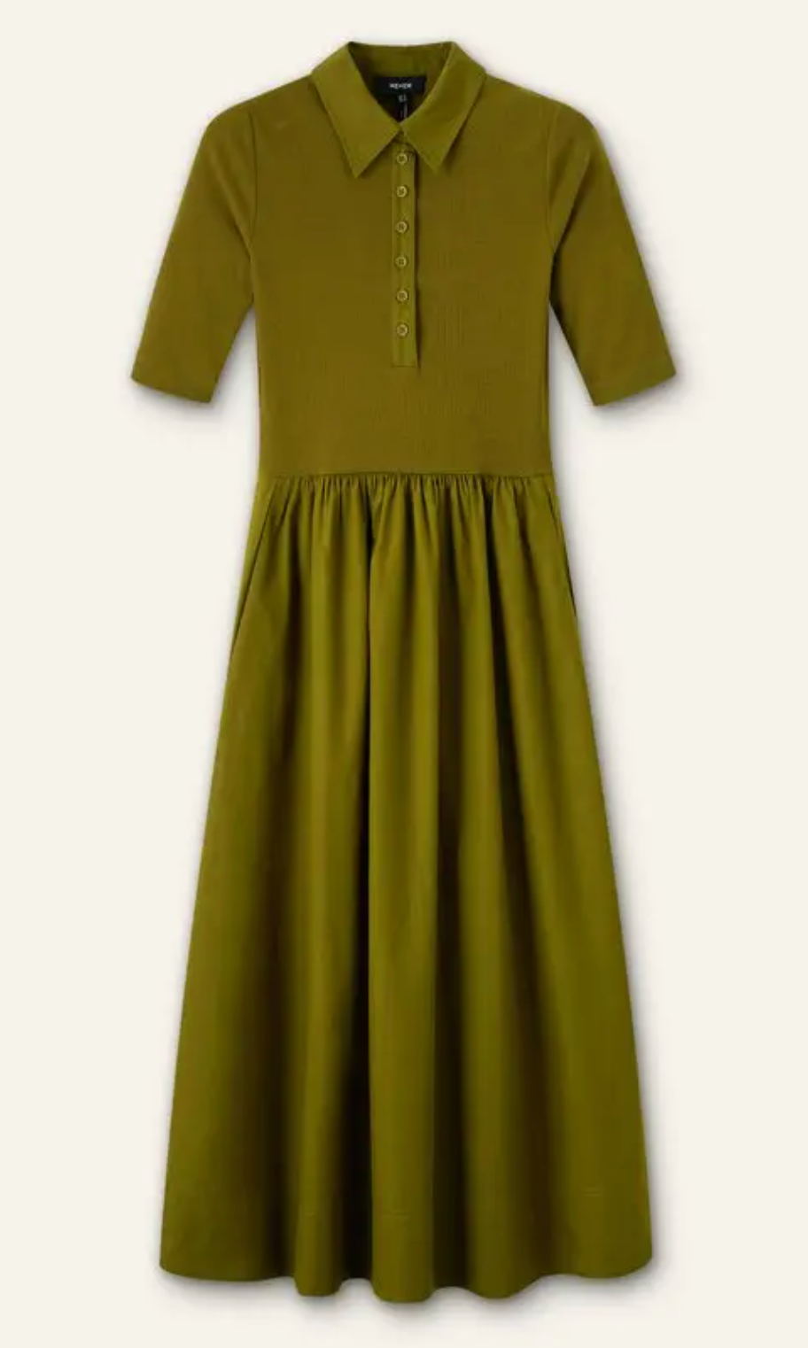 Me+Em Mixed Media Shirt Collar Maxi Dress size US 4