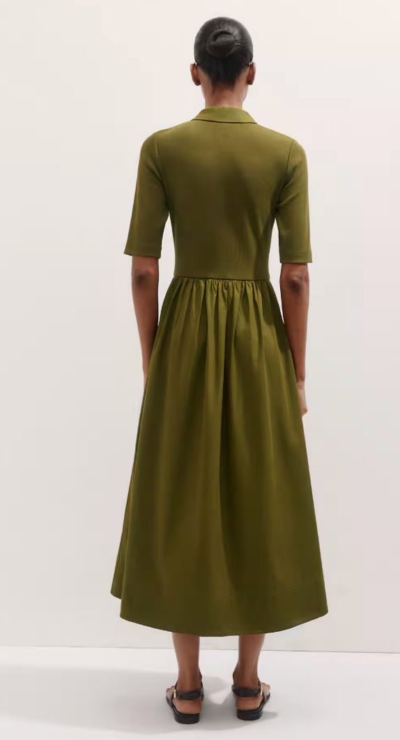 Me+Em Mixed Media Shirt Collar Maxi Dress size US 4