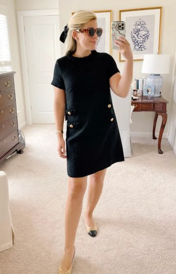 Tuckernuck Tweed Jackie Dress in Black size L